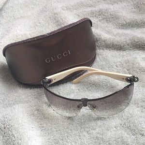Vintage Gucci white shield sunglasses